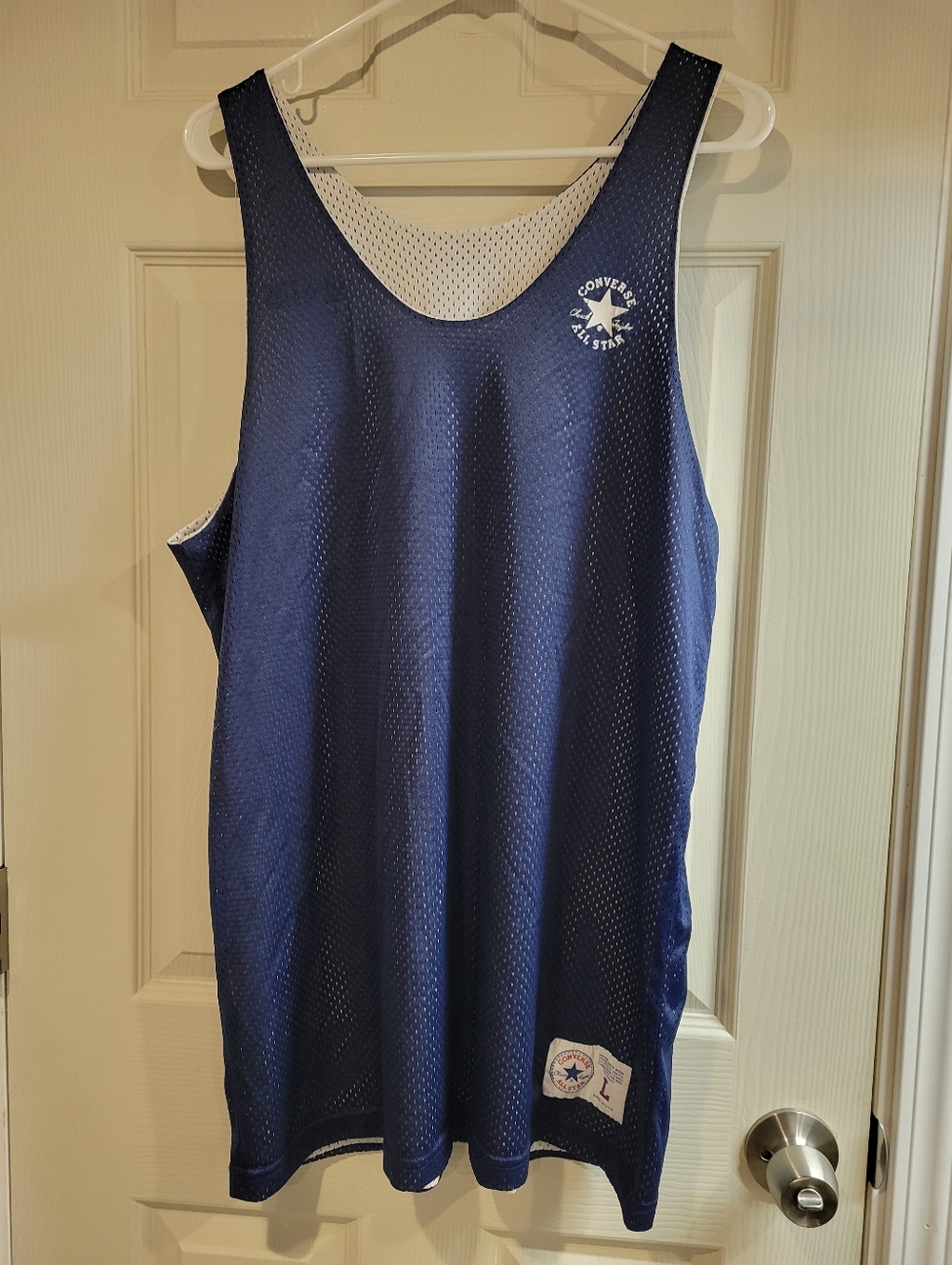 VINTAGE 90s Converse All Star Reversible Jersey - MADE IN USA  Navy/White  Large